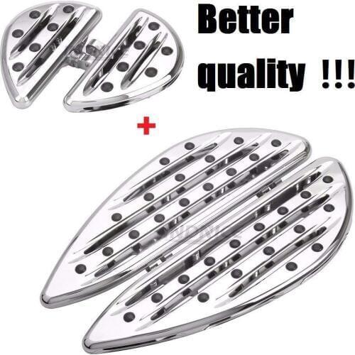 Chromed Front Driver Floorboards + rear pegs For harley chromed floorboard Touring street Glide roadking road glide electra