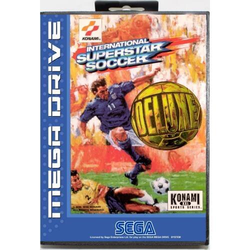 Internationalsuperstarsoccerdeluxe 16 bit SEGA MD Game Card With Retail Box For Sega Mega Drive For Genesis