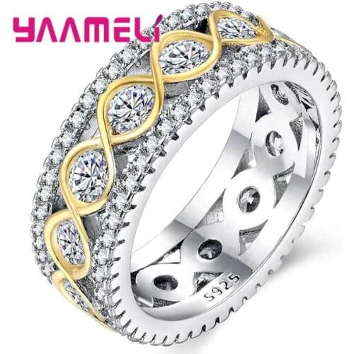 Crystal Stone Womens Ring Spiral Geometric Pattern 925 Sterling Silver Jewelry Wedding Gift Rings Birthday Present