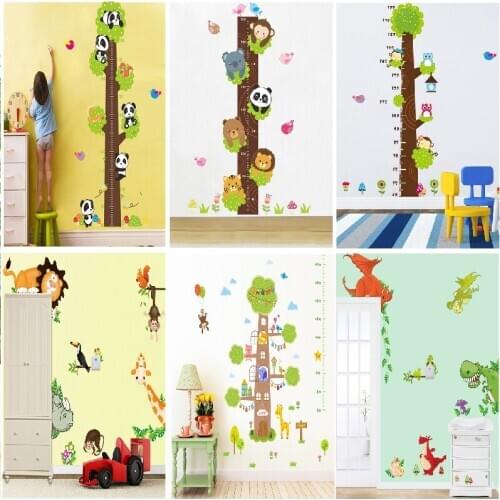 Cute animal height ruler Wall Stickers Living Room kids for Bedroom Decor Art Mural Furniture Eco-friendly Wall Stickers Decal