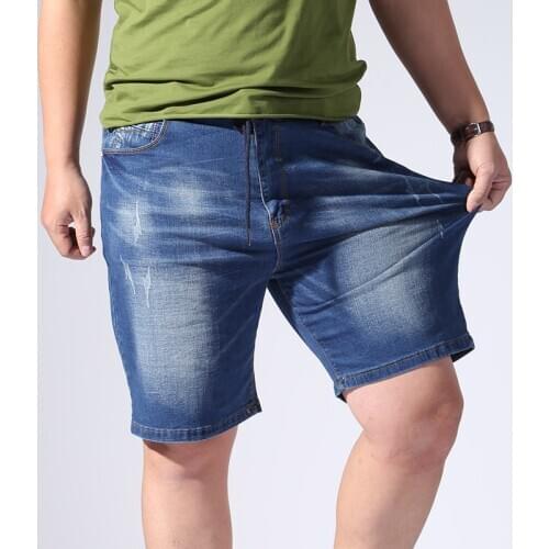 New Men Short Jeans Denim Plus Size 6XL 7XL 8XL 9XL Mens Casual Denim Shorts Elastic Big Size 42 44 46 48 50 52