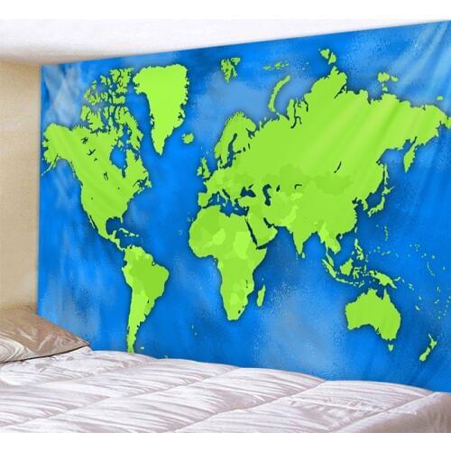 Nordic Style New Watercolor World Map Tapestry Black & White Abstract Painting Wall Hanging Art Wall Blanket Home Decor