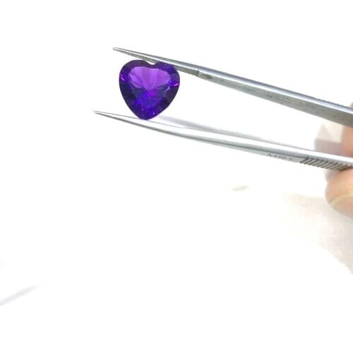 Natural purple Amethyst nude gem fireworks color DIY ornament gift 13X13 mm size heart shape on ring necklace jewelry