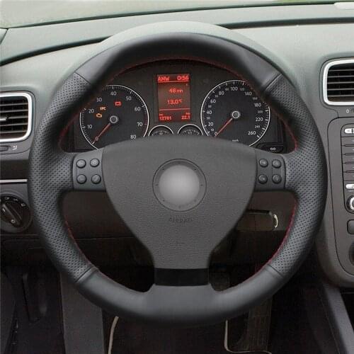 DIY Anti-Slip Wear-Resistant Steering Wheel Cover For Volkswagen EOS Golf MK5 2005-2008 Car Interior Decoration