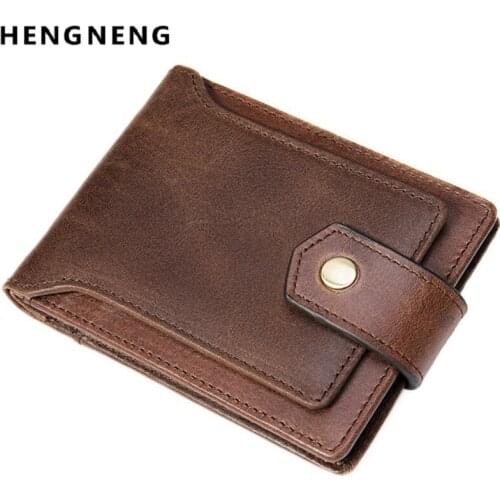 New Mens Short Wallet Genuine Leather Clutch Wallets Purses Coin Pocket Multi-Card Card Holder Male Multifunctional Card Purse