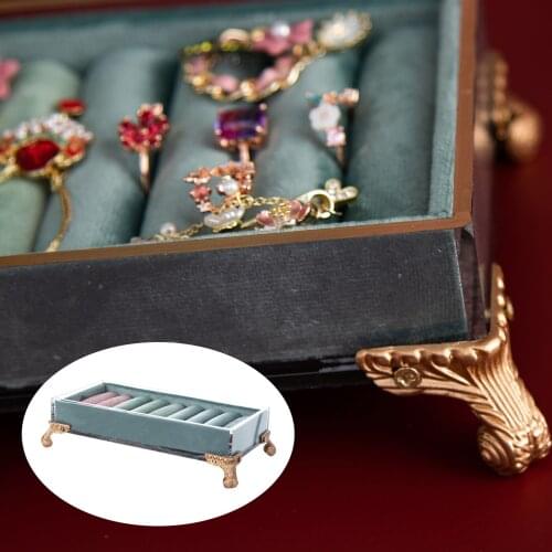 Velvet Ring Jewelery Display Storage Box Tray Case Holder Earring Organizer Stand for Women Girls