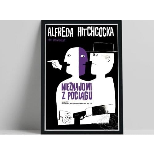 1951 Alfreda Hitchcocka Movie Poster, HitchcockS Stranger On A Train Art Prints, Vintage Stranger On A Train Fans Collect Decor