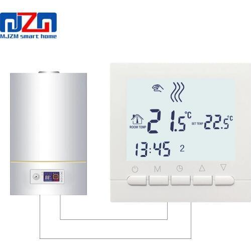 MJZM BGL02-5 LCD Thermostat for Gas Boiler Heating Thermoregulator Battery Powered Program Wall Hung Thermostat for Kombi Boiler