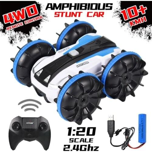 Remote Control Amphibious Stunt Car Waterproof Double-sided Driving Tank Toy Remote Control Double-sided Car 1/20 Rc Car 4wd