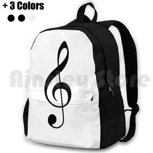 Treble Clef Outdoor Hiking Backpack Riding Climbing Sports Bag Music Notes Compose Guitar Ukulele Piano Instrument Orchestra