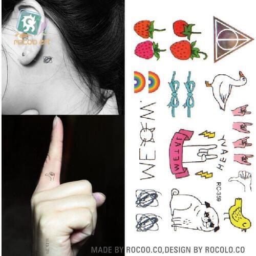 Rocooart DIY Little Elements Waterproof Temporary Tattoo Sticker Body Art Flash Fake Tattoo Sleeve Taty Tatuagem For Children