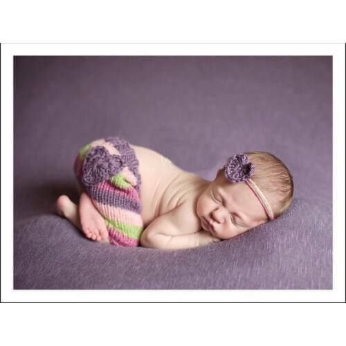 Free shipping , Newborn Headbands , newborn Knitted Photography Props . Baby Headbands with pants baby sets size:0-1m,3-4m