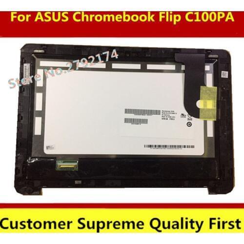 10.1 inch LCD Display Touch Screen Assembly & Frame For ASUS C100P C100PA CHROMEBOOK FLIP free shipping with frame
