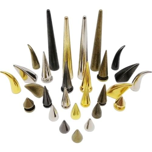10 sets Metal Decor Punk Bullet Warhead Spike Cone Screwback Screw Rivet Stud For DIY Leather Crafts Bag Belt Jacket Shoes