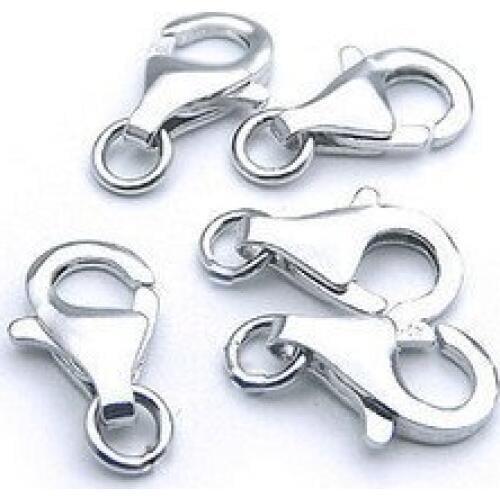 10pcs 925 Silver platinum plated lobster clasp with opening jump ring charms 925 Sterling Silver jewelry silver findings
