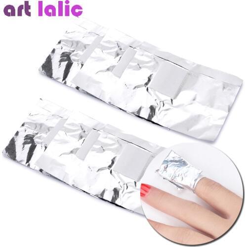 100Pcs/Lot Aluminium Foil Nail Art Soak Off Acrylic Gel Polish Nail Removal Wraps Remover Makeup Tool