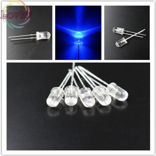 1000pcs 5MM Blue Round Top leds 5mm Ultra Bright LED light Emitting Diodes High Quality Electronic Components Wholesale Retail