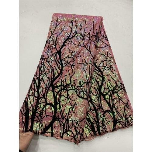 MIQIER High Quality African Nigerian Tulle Lace Fabric Embroidery Milk Silk Voile Cord French Prom Party Gown Dress Bazin 5Yards