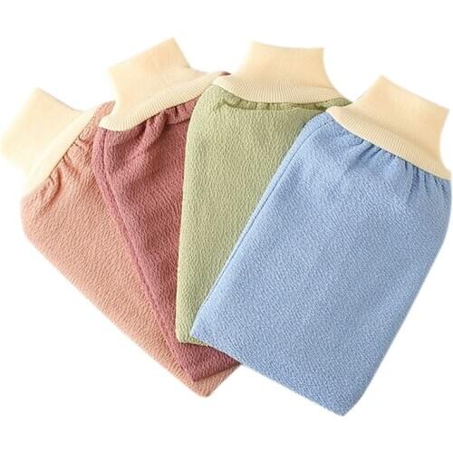 4 Pcs Bath Towel, Plant Bath Gloves, Scrubbing Artifact, Easy to Use a Little Linen, Comfortable Bath Wipe