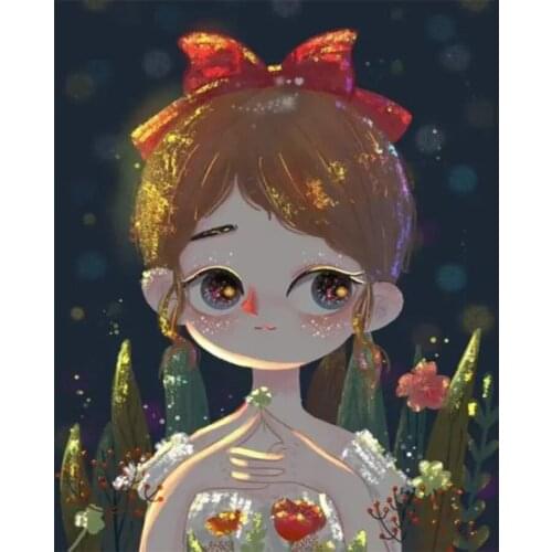 5d Diamond Painting Fairy Girl Cartoon Full Rhinestone Cross Stitch Crystal Sticker Diamond Painting DIY Gift Home Decora