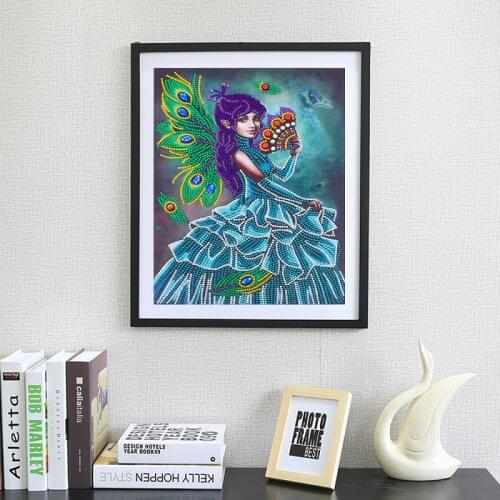 5D DIY Special Shaped Diamond Painting Dress Lady Mosaic Part Kit Rhinestone Drawing Home Decoration Arts Craft Festival Gift