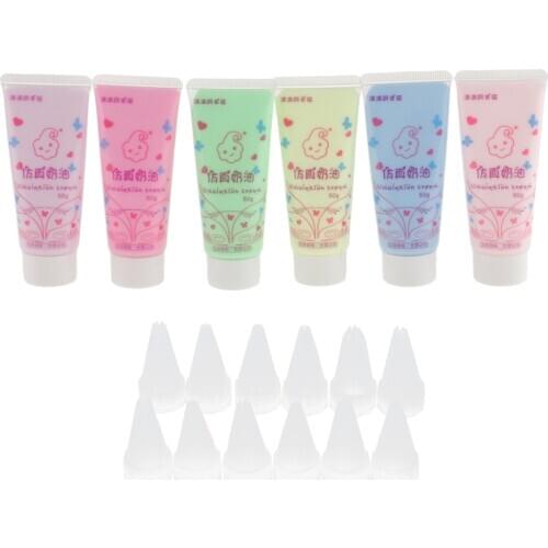 6 Pieces Colors Kawaii 3D Pattern Making DIY Cream Glue for Phone Cases