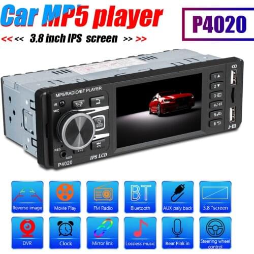 P4020 1DIN Car Stereo 3.8 inch IPS Screen TF USB FM Radio Receiver Support Audio Playback Formats Car Accessories