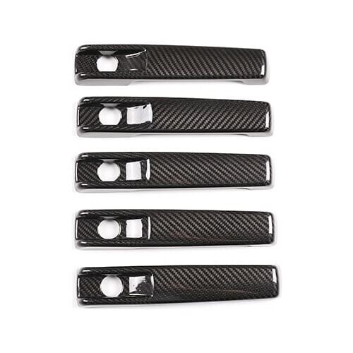 5 Pcs Car Accessories Outer Handle Frame Carbon Fiber Black Durable Outer Handle Protective For Mercedes-Benz G-Class 2019-2020