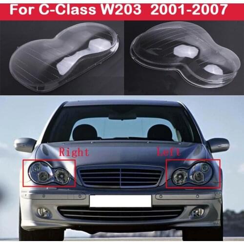Car Front headlights transparent shell lampshade headlights glass lamp cover for Mercedes-Benz C-Class W203 2001-2007