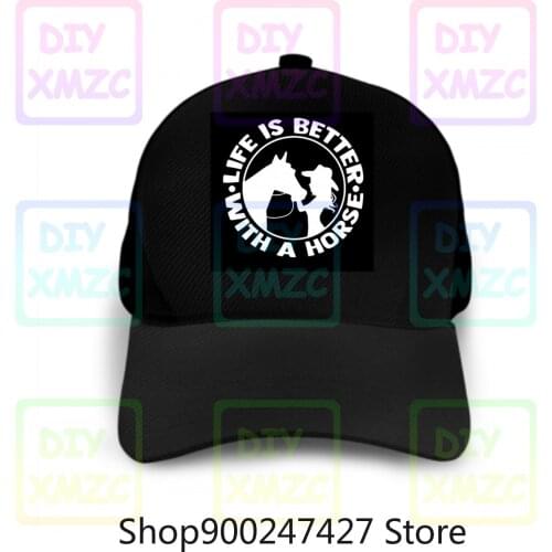 Life Is Better Baseball Cap With A Horse Hats Washable Reusable Hats Cotton Anti Dust Half Face Mouth Hats F