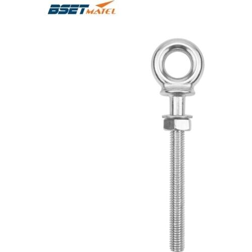 BSET MATEL M6*60mm Marine Grade 316 stainless steel longer Lifting Eye Bolts lift eye bolt Screws Ring Loop Hole for Cable Rope