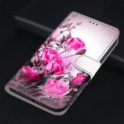 Floral Case Painted Leather Cover For Samsung Galaxy A10 A10S A20S A20E A20 A2 Core A30 A40 A50 A60 A70 A80 Girl Flower E08F