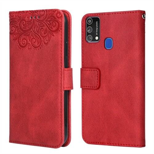 For Samsung Galaxy M21s Flower Embossing Case M415 F415F SM-M415F 6.4'' Wallet Flip Leather Case for Samsung M21s Cover