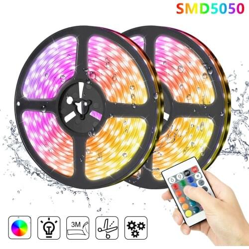 DIY LED Strip Lights Flexible Ribbon RGB LED Light Strip Waterproof LED rgb TV Background Lighting 5050 Colorful Decoration Lamp