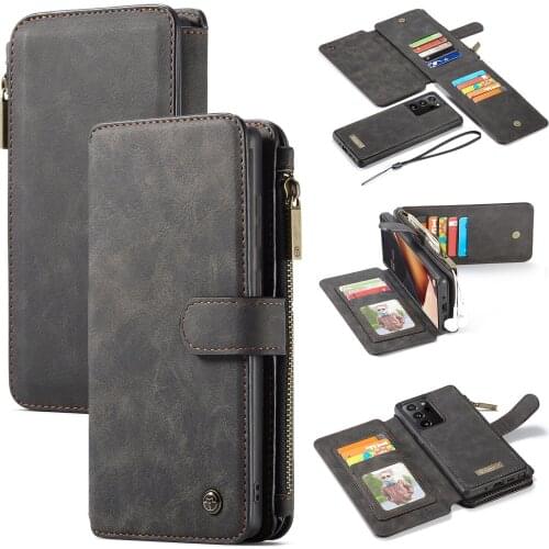 For Samsung Galaxy Note 20 Ultra Note 10 CaseMe Genuine Wallet Case Luxury 2 in 1 Detachable Leather Phone Cover Magnetic Case