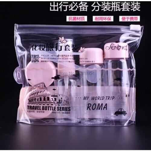 By ems or dhl 200sets 7 PCS/set Clear bottle Empty Plastic Containers Wholesale Retail Originales