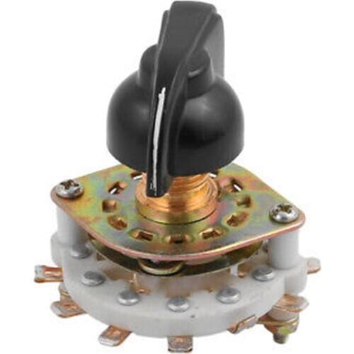 KCZ 1 Pole 10 Position 11 Terminal Band Channel Rotary Switch Selector with Cap