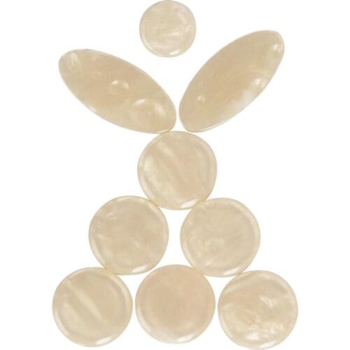 9 Pieces Alto Tenor Soprano Sax Key Buttons Inlays for Wind Woodwind Instrument Parts