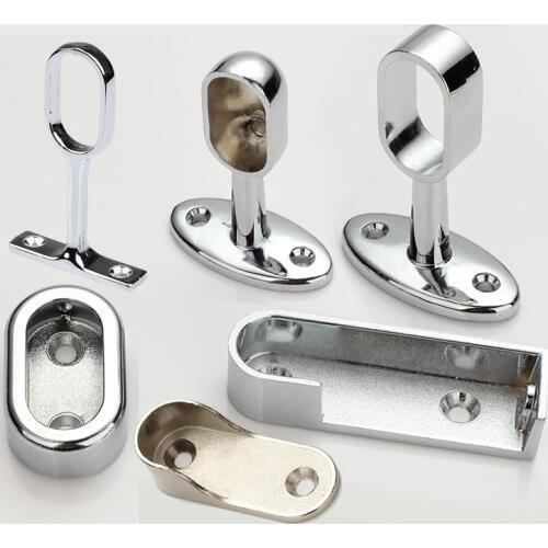 2pcs Wardrobe tube support bracket Clothes Hanging Rod Holder fitting for tube