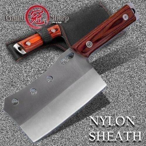 Chef Kitchen Knives Mini Cleaver Boning Slicing Vegetables Cooking Tool Camping Outdoor Fishing Gadgets Hunting Hatchet Sheath