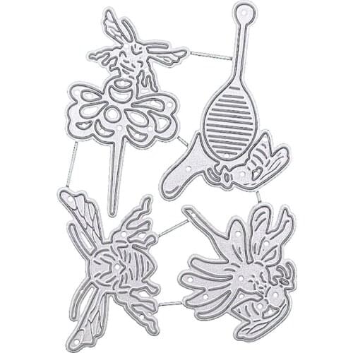 Bee Metal Cutting Dies Stencil DIY Scrapbooking Album Paper Card Template Mold Embossing Decoration