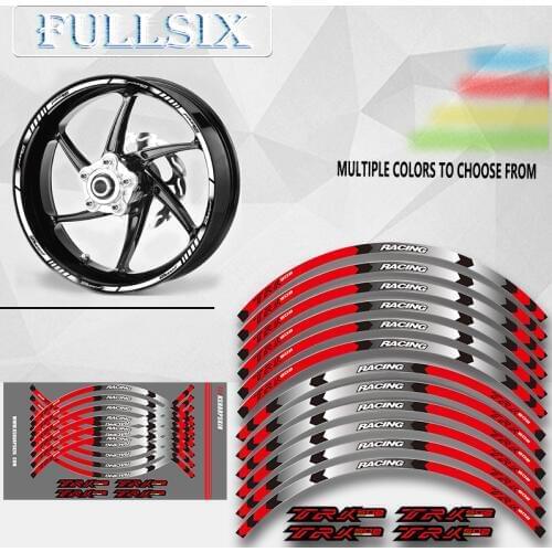 Motorcycle front and rear wheels Edge Outer Rim Sticker Reflective Stripe Wheel Decals For Benelli TRK 502