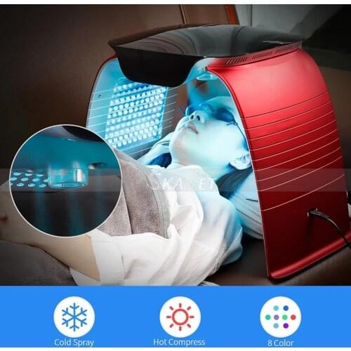 New LED PDT Light Mask Cold Nano Spray Moisturizing Hot Compress UV Light for Skin Rejuvenation Acne Remover
