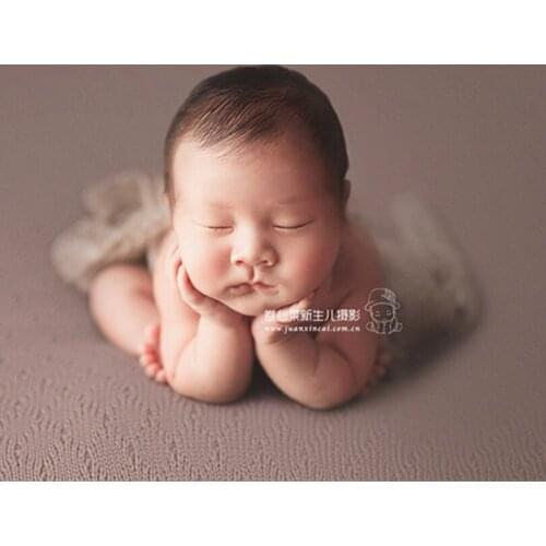 Newborn Photography Fabric Backdrop White Textured Stretch Knit Jersey Blanket Bean Bag Fabric Posing Background Photo Props