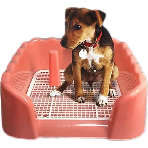 Small Dogs Portable Pet Toliet Training Plastic With Pillar Toilet Mat Training Potty Dog Pad Tray Toilet To Prevent The Spill