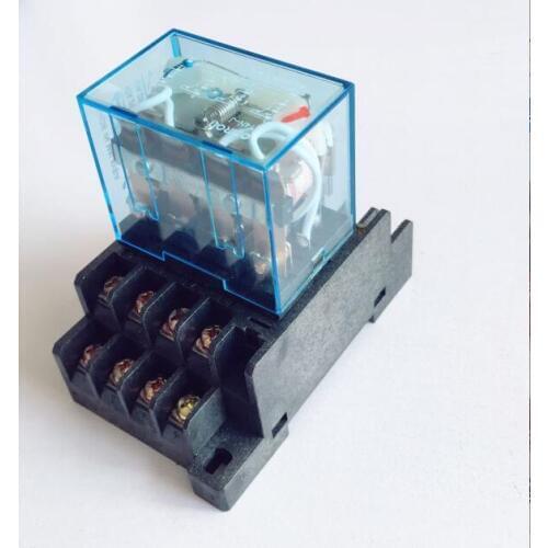 Intermediate relay LY4NJ small electromagnetic relay Power Relay with Base 14Pins DC12V AC12V DC24V AC24V AC110V AC220V