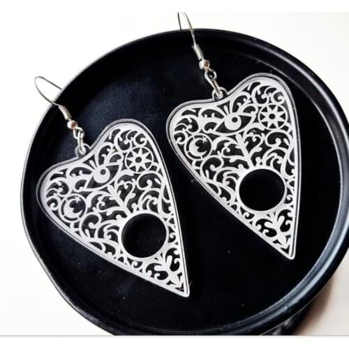 Transparent acrylic eyes retro guitar pick music festival band personality earrings