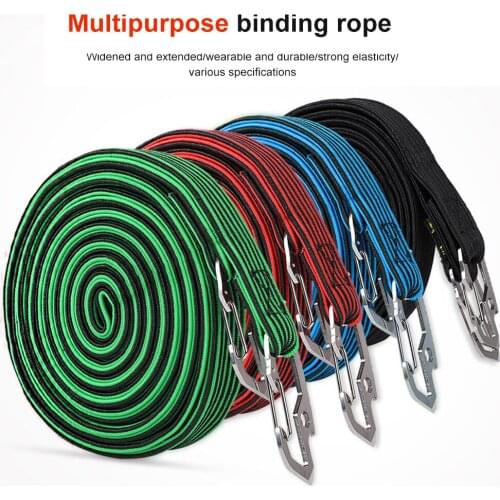 Electric Car Trunk Bicycle Strap Binding Rope Motorcycle Hook Tied Cargo With A Elasticity Luggage Rope Bike Basket