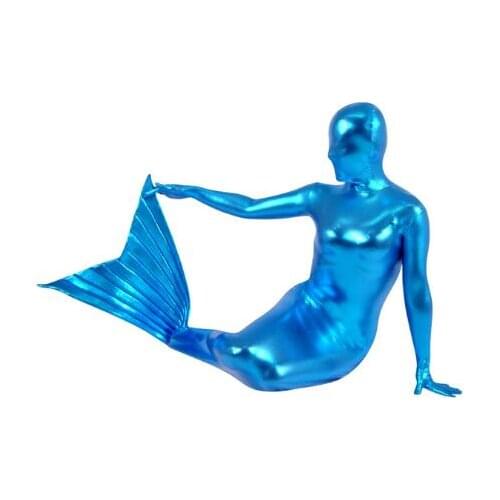 Custom Made Shiny Metallic BetterParty Mermaid Costume Zentai Halloween Full Bodysuit Fetish wear
