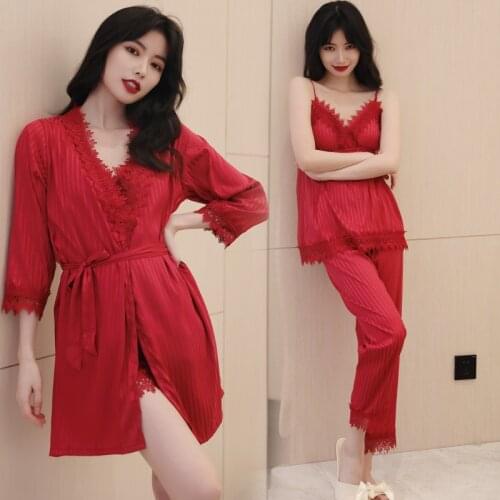 Sexy Velvet 5PCS Pajamas Suit Female Robe Set Casual Kimono Bathrobe Gown Nightwear Long Sleepwear Autumn Homewear Pijamas